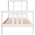 vidaXL Lit bibliothèque sans matelas blanc 90x200cm bois de pin massif