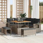 vidaXL Ensemble de canapé de jardin 8 Pièces Gris polyrotin