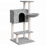 vidaXL Arbre à chat avec griffoirs en sisal Gris clair 108 5 cm