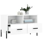 vidaXL Meuble TV Blanc brillant 80x36x50 cm Bois d'ingénierie