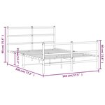 vidaXL Cadre de lit métal sans matelas avec pied de lit noir 140x190cm