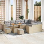 vidaXL Ensemble de canapé de jardin 12 Pièces Beige polyrotin