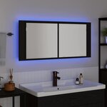 vidaXL Cabinet Miroir LED avec étagère Chêne noir 100 x 12 x 45 cm