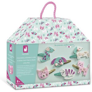 Jeu créatif - Création de barrettes - 6 modèles chat et chien - Dès 6 ans - Janod