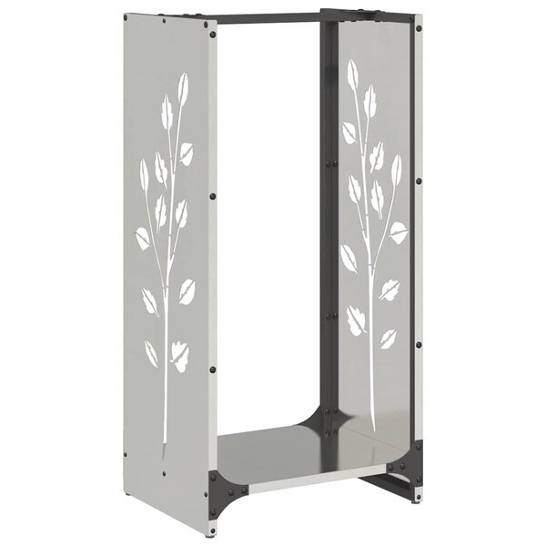 vidaXL Portant de bois de chauffage 40x30x80 cm acier inoxydable