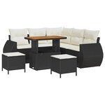 vidaXL Ensemble de canapé de jardin 8 Pièces Noir polyrotin