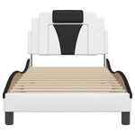 vidaXL Cadre de lit Viana sans matelas blanc et noir 90x200 cm similicuir