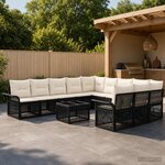 vidaXL Ensemble de canapé de jardin 12 pc Noir polyrotin