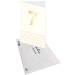 Carte D'anniversaire 7 Ans En Or - Blanc - A Message - Pour Enfant Garçon Fille - 11 5 X 17 Cm - Draeger paris