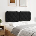 vidaXL Coussin de tête de lit noir 140 cm velours