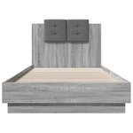 vidaXL Cadre de lit tête de lit et lumières LED sonoma gris 90x200 cm
