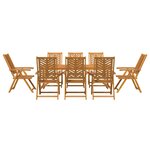 vidaXL Ensemble de salle à manger pour jardin 9 Pièces Marron