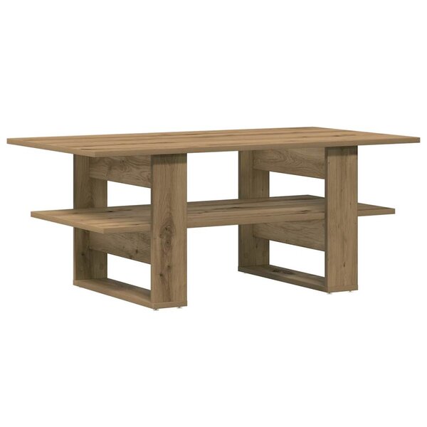vidaXL Table basse chêne artisanal 102x55x42 cm bois d'ingénierie