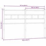 vidaXL Tête de lit chêne fumé 160 cm fer et bois d'ingénierie