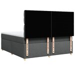 vidaXL Sommier à lattes de lit avec matelas Gris foncé 180x200cm Tissu