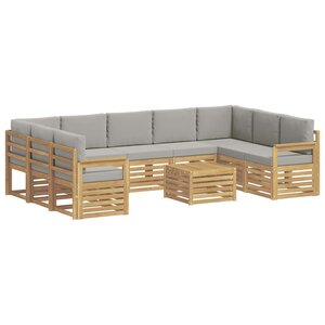 vidaXL Ensemble de canapés d'extérieur 8 Pièces Blanc et gris clair