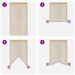 vidaXL Rideau en fils 2 Pièces 100 x 250 cm Beige