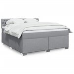 vidaXL Sommier à lattes de lit avec matelas Gris clair 180x200cm Tissu