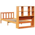 vidaXL Lit bibliothèque sans matelas cire marron 90x200 cm pin massif