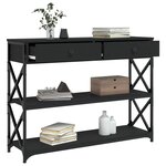 vidaXL Table console noir 100x28x75 cm bois d'ingénierie