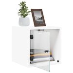 vidaXL Tables de chevet avec portes en verre 2 Pièces blanc 35x37x35 cm