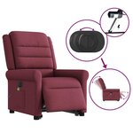 vidaXL Fauteuil inclinable de massage électrique Rouge bordeaux Tissu
