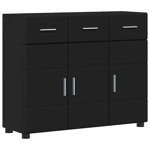 vidaXL Buffet FLORIN Noir 88 5 x 30 5 x 73 cm Bois d'ingénierie