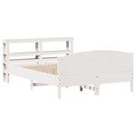 vidaXL Cadre de lit sans matelas blanc 135x190 cm bois de pin massif