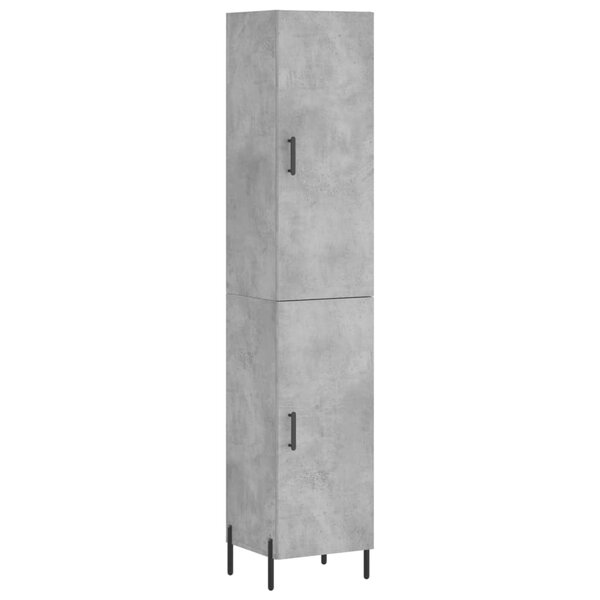 vidaXL Buffet haut Gris béton 34 5x34x180 cm Bois d'ingénierie