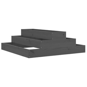 vidaXL Jardinière Gris 80x80x27 cm Bois massif de pin