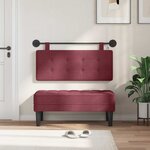 vidaXL Tête de lit suspendue Avec lumière LED Bordeaux Tissu