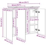 vidaXL Armoire Miroir de Salle de Bain Chêne artisan