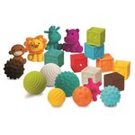 INFANTINO Senso Set de 8 balles souples, 8 cubes sensoriels et 4 animaux arroseurs