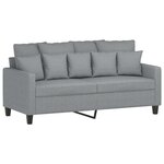 vidaXL Ensemble de canapés 3 Pièces avec coussins Gris clair Tissu