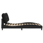vidaXL Cadre de lit avec lumières LED noir 140x190 cm similicuir