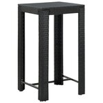 vidaXL Ensemble de bar de jardin 5 Pièces avec coussins noir poly rotin