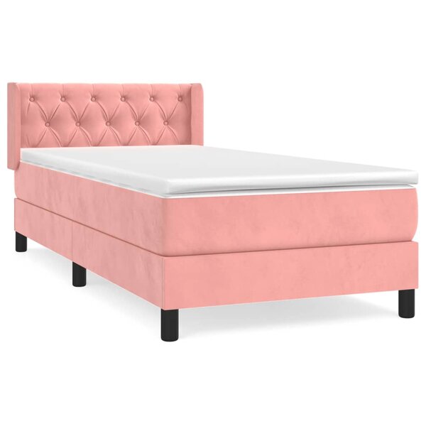 vidaXL Sommier à lattes de lit et matelas Rose 80x200 cm Velours