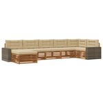 vidaXL Ensemble de canapés d'extérieur 7 pc Naturel et Beige