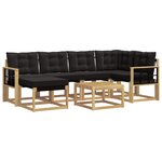 vidaXL Ensemble de canapés d'extérieur 7 pc Blanc et noir