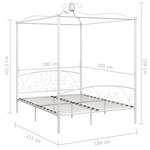 vidaXL Cadre de lit à baldaquin sans matelas blanc métal 180x200 cm