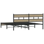 vidaXL Cadre de lit en métal sans matelas chêne sonoma 183x213 cm