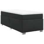 vidaXL Sommier à lattes de lit avec matelas Noir 80x200cm Similicuir