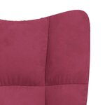 vidaXL Chaise à bascule avec repose-pied Rouge bordeaux Velours