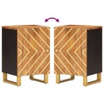 vidaXL Armoire bain marron et noir 38x33 5x58 cm bois massif manguier