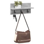 vidaXL Porte-manteau mural avec étagère Sonoma gris 40 x 10.5 x 18 cm