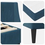 vidaXL Cadre de lit avec matelas Bleu 180 x 200 cm Velours