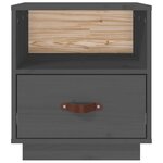 vidaXL Table de chevet Gris 40x34x45 cm Bois de pin massif