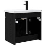 vidaXL Meuble de salle de bain avec robinet Chêne noir