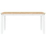 vidaXL Table à manger Corona blanc 160x80x75 cm bois massif de pin