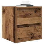 vidaXL Table de chevet murale vieux bois 38x34x40 cm